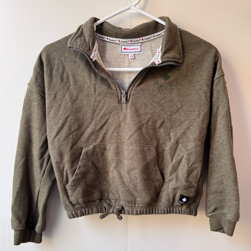 Roots Forest Green Quarter-Zip Sweatshirt